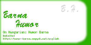 barna humor business card